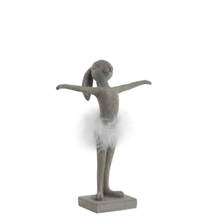 Semilla Easter bunny with feathers 26.5 cm. grey