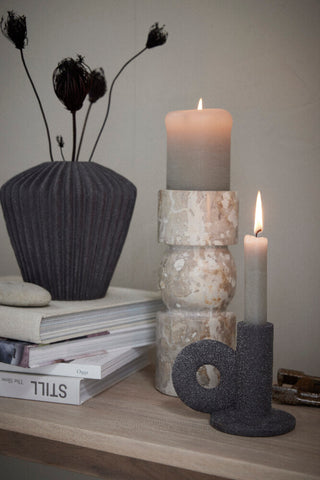 Susia candlestick H9.9 cm. dark grey