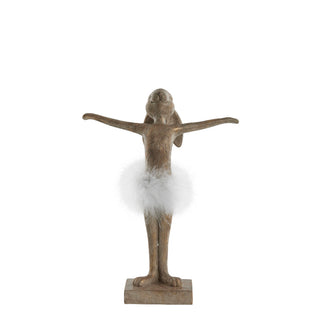 Semilla Easter bunny with feathers 26.5 cm. light gold