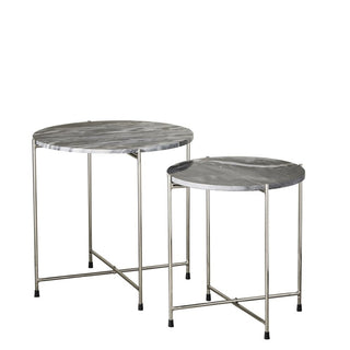 Marmilla coffee tables set marble dark grey