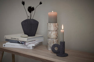 Susia candlestick H9.9 cm. dark grey