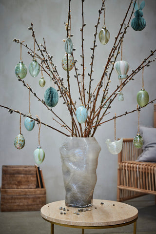 Parillia Easter egg hanging paper H8 cm dusty green