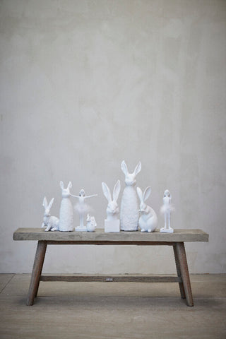 Semilla Easter bunny with feathers 26.5 cm. white