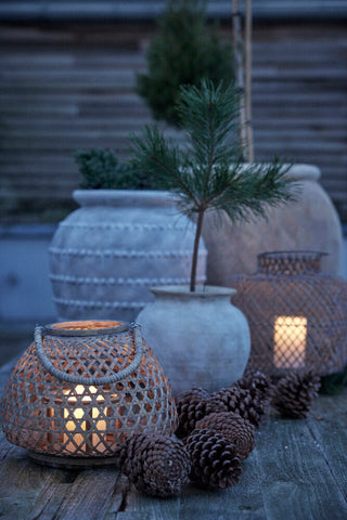 Novienne lantern 25x30 cm. Natural wicker