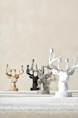 Serafina candlestick deer H31cm silver