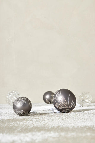 Cadelia Christmas ball 8 cm dark grey