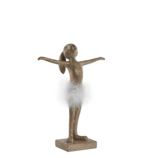 Semilla Easter bunny with feathers 26.5 cm. light gold