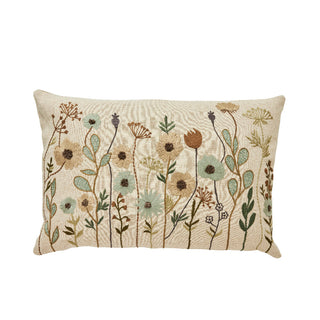 Ruth embroidered pillow with flowers 60x40