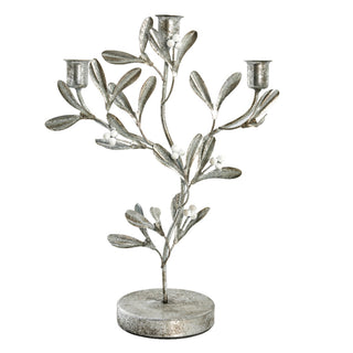 Missia candlestick mistletoe H34cm silver