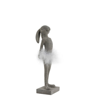 Semilla Easter bunny with feathers 26.8 cm. grey