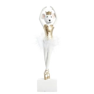 Salinna ballerina mouse 32.5 cm white and gold