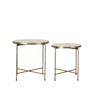 Marcera table set of 2 pieces. gold with clinker