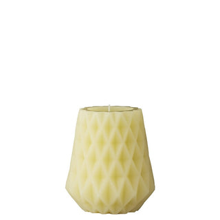 Candle Carved yellow decorative candle 10.5 cm