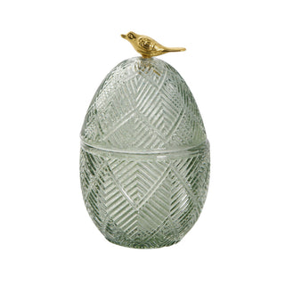 Esmia lid jar Easter egg H15 cm. green