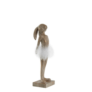 Semilla Easter bunny with feathers 26.8 cm. light gold