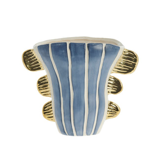 Valentina ceramic vase 24x13 cm. blue/gold