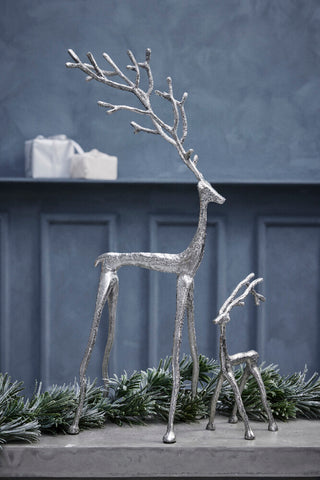 Marely deer H27 cm. silver