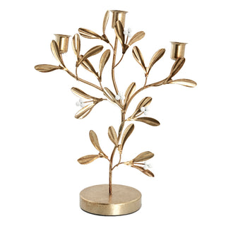 Missia candlestick mistletoe H34cm light gold