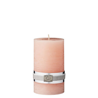 Rustic pink block candle 12.5 cm