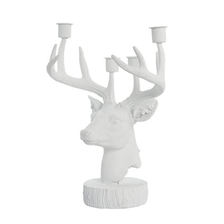 Serafina candlestick deer H31cm white