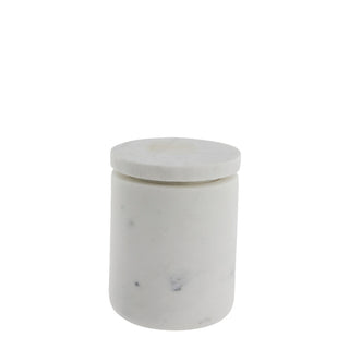 Ellia jar 9x9 cm. white marble