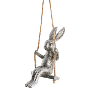 Semina Easter Bunny Swing Hanging silver 13 cm.